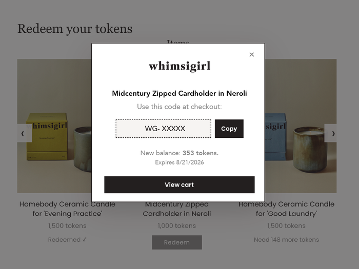Redeem your Tokens