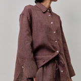 Sculptor Linen Pants in Plum
