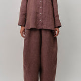Sculptor Linen Pants in Plum