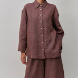 Friday Linen Shirt in Plum