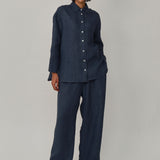 Friday Linen Pants in Bluesteel