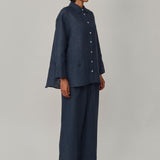 Friday Linen Pants in Bluesteel