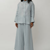 Salon Linen Pants in Powder Blue
