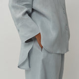 Salon Linen Pants in Powder Blue