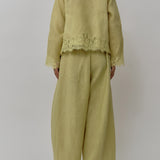Colette 2-Piece Linen Blouse in Linden Green