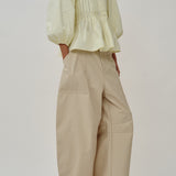 Utility Twill Barrel Pants in Beige