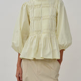 Claudia Poplin Blouse in Yellow