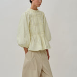 Claudia Poplin Blouse in Yellow