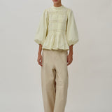 Claudia Poplin Blouse in Yellow