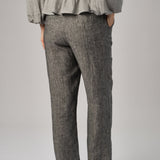 Avenue Linen Pants in Charcoal