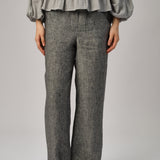 Avenue Linen Pants in Charcoal