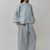 Narumi Linen Tunic in Powder Blue