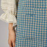 Ina Linen Gingham Apron in Soda