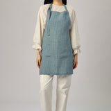Ina Linen Gingham Apron in Soda