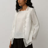 Thalia 2-Piece Linen Blouse in Porcelain