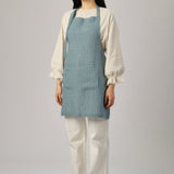 Ina Linen Gingham Apron in Soda