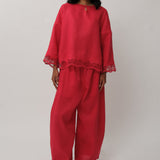 Sculptor Linen Pants in Chilli Pepper