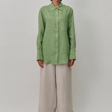 Great Linen Shirt in Lime Gingham