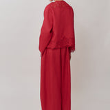Colette 2-Piece Linen Blouse in Chili Pepper