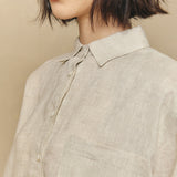 Friday Linen Shirt in Ecru