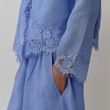 Colette 2-Piece Linen Blouse in Periwinkle