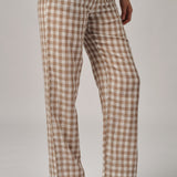 Avenue Pants in Brown Gingham