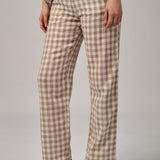 Avenue Pants in Brown Gingham