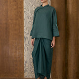 Signature Ramie Knot Skirt in Emerald