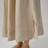 Market Linen Gingham Dress in Ecru