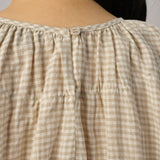 Market Linen Gingham Dress in Ecru