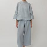 Narumi Linen Tunic in Powder Blue