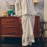 Frida Poplin Knot Skirt in Blanc