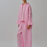 Midtown Linen Top in Strawberry Milk