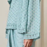 Amelie 2-Piece Ramie Kebaya Top in Dusty Blue