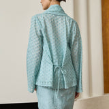 Amelie 2-Piece Ramie Kebaya Top in Dusty Blue