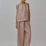 Midtown Linen Top in Peach