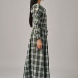 June Plaid Dress in Blue