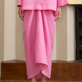 Signature Ramie Knot Skirt in Flamingo