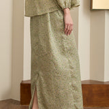 Asha Ramie Skirt in Verdant Floral