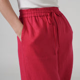 Avenue Linen Pants in Scarlet